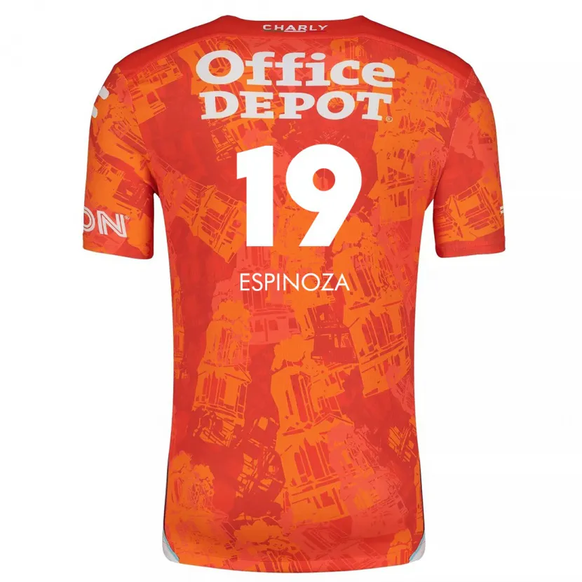 Danxen Mujer Camiseta Giselle Espinoza #19 Naranja Blanco 2ª Equipación 2024/25 La Camisa