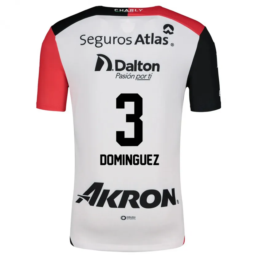 Danxen Mujer Camiseta Idekel Domínguez #3 Blanco Rojo Negro 2ª Equipación 2024/25 La Camisa