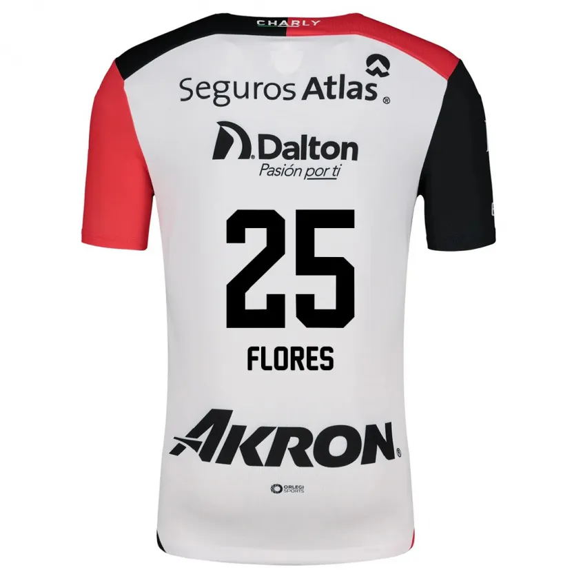 Danxen Mujer Camiseta Leonardo Flores #25 Blanco Rojo Negro 2ª Equipación 2024/25 La Camisa