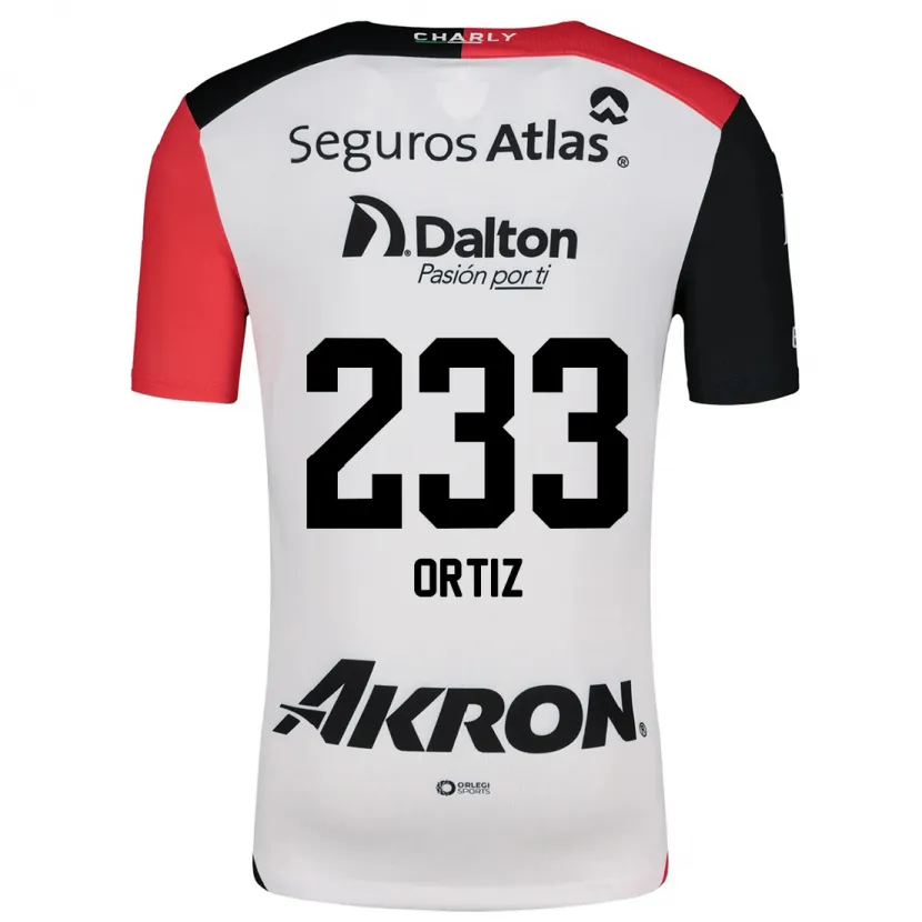 Danxen Mujer Camiseta Brandon Ortiz #233 Blanco Rojo Negro 2ª Equipación 2024/25 La Camisa