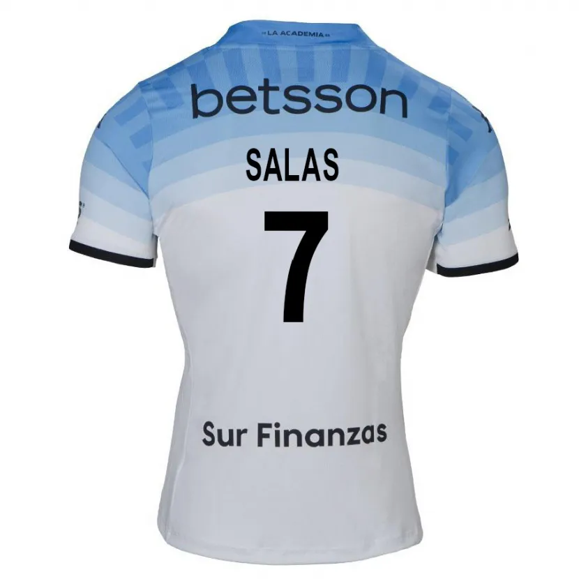 Danxen Mujer Camiseta Maximiliano Salas #7 Blanco Azul Negro 2ª Equipación 2024/25 La Camisa