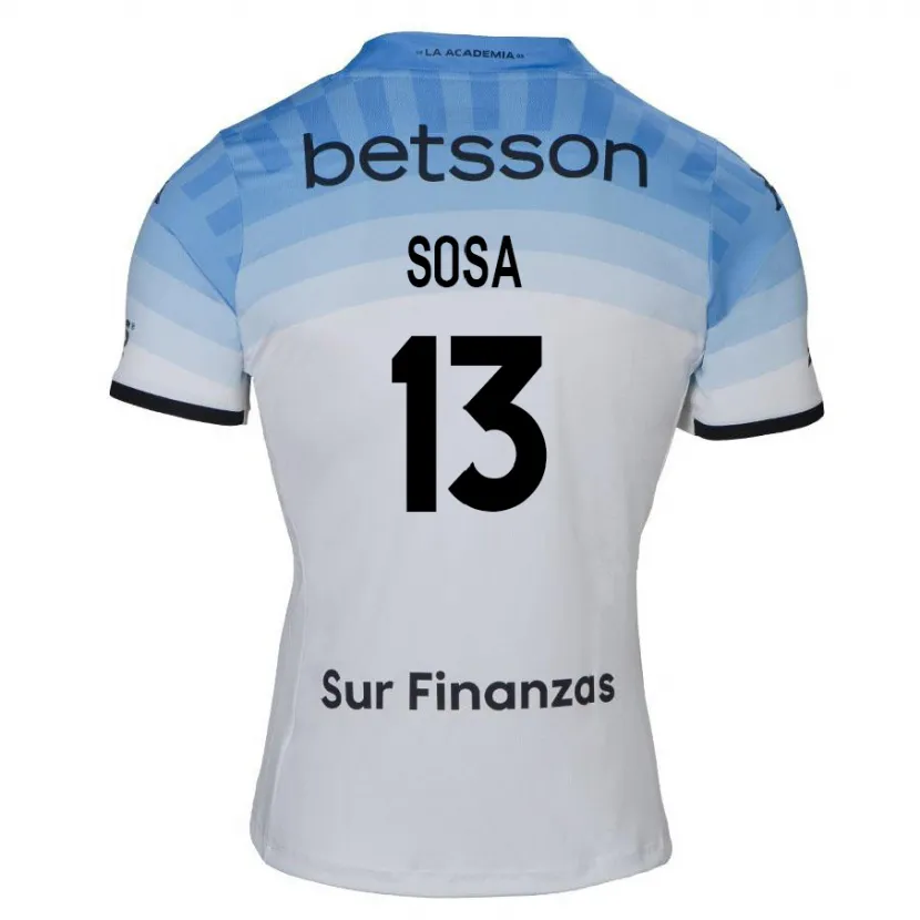 Danxen Mujer Camiseta Santiago Sosa #13 Blanco Azul Negro 2ª Equipación 2024/25 La Camisa