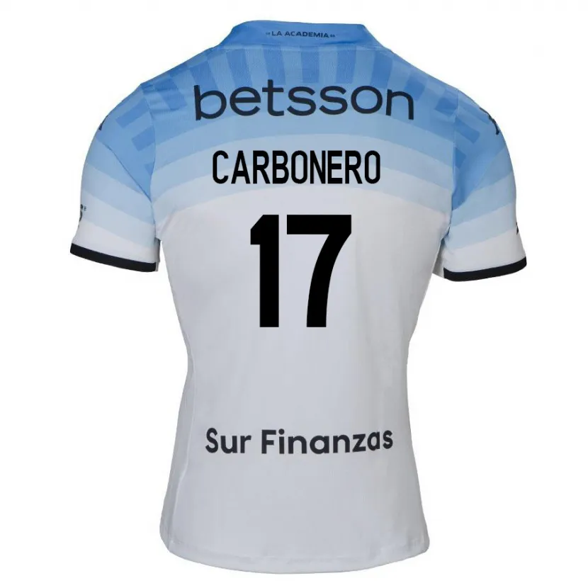 Danxen Mujer Camiseta Johan Carbonero #17 Blanco Azul Negro 2ª Equipación 2024/25 La Camisa