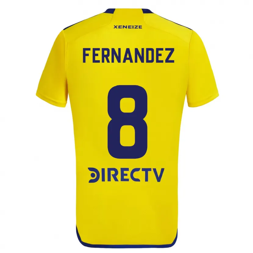 Danxen Mujer Camiseta Pol Fernández #8 Amarillo Azul 2ª Equipación 2024/25 La Camisa