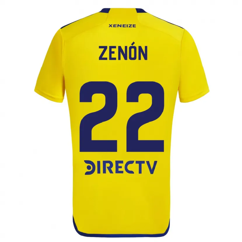 Danxen Mujer Camiseta Kevin Zenón #22 Amarillo Azul 2ª Equipación 2024/25 La Camisa