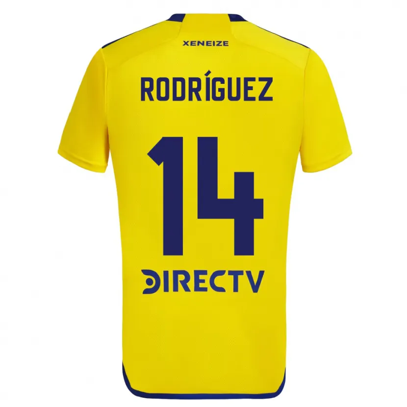 Danxen Mujer Camiseta Isaías Rodríguez #14 Amarillo Azul 2ª Equipación 2024/25 La Camisa