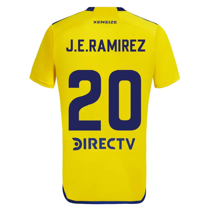 Danxen Mujer Camiseta Juan Edgardo Ramirez #20 Amarillo Azul 2ª Equipación 2024/25 La Camisa