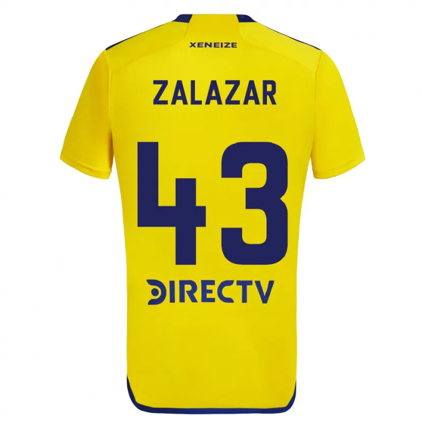 Danxen Mujer Camiseta Maximiliano Zalazar #43 Amarillo Azul 2ª Equipación 2024/25 La Camisa