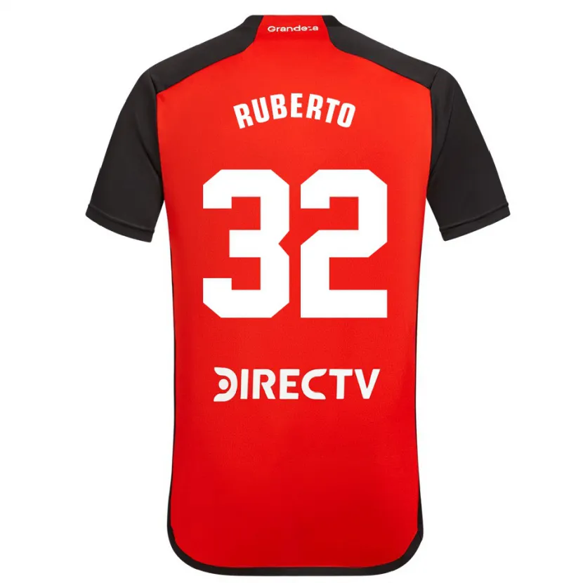 Danxen Mujer Camiseta Agustín Ruberto #32 Rojo Negro Blanco 2ª Equipación 2024/25 La Camisa