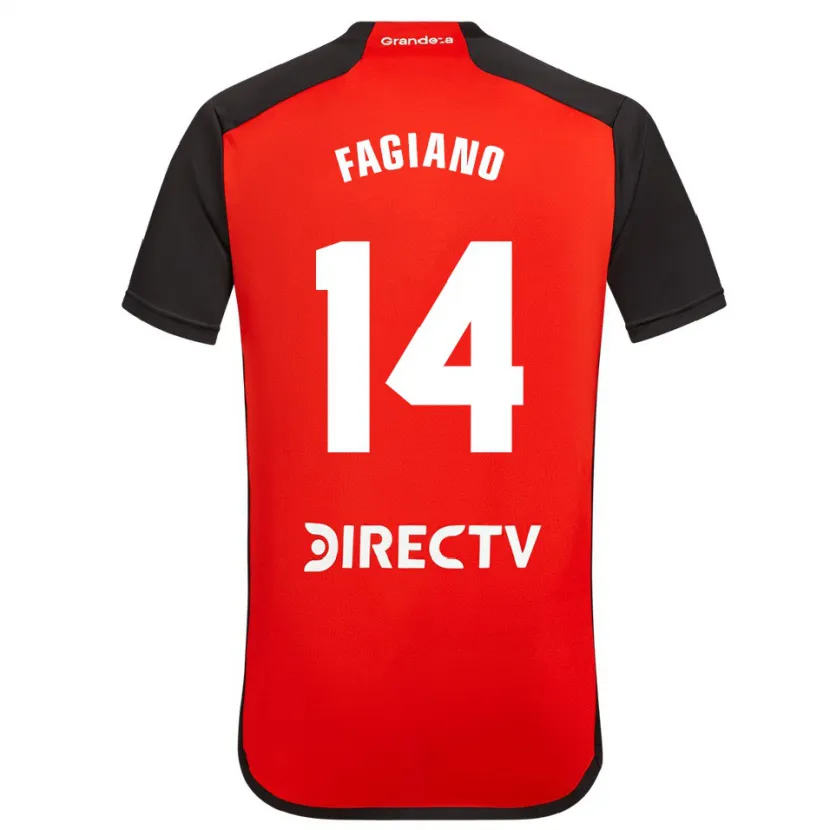 Danxen Mujer Camiseta Paloma Fagiano #14 Rojo Negro Blanco 2ª Equipación 2024/25 La Camisa