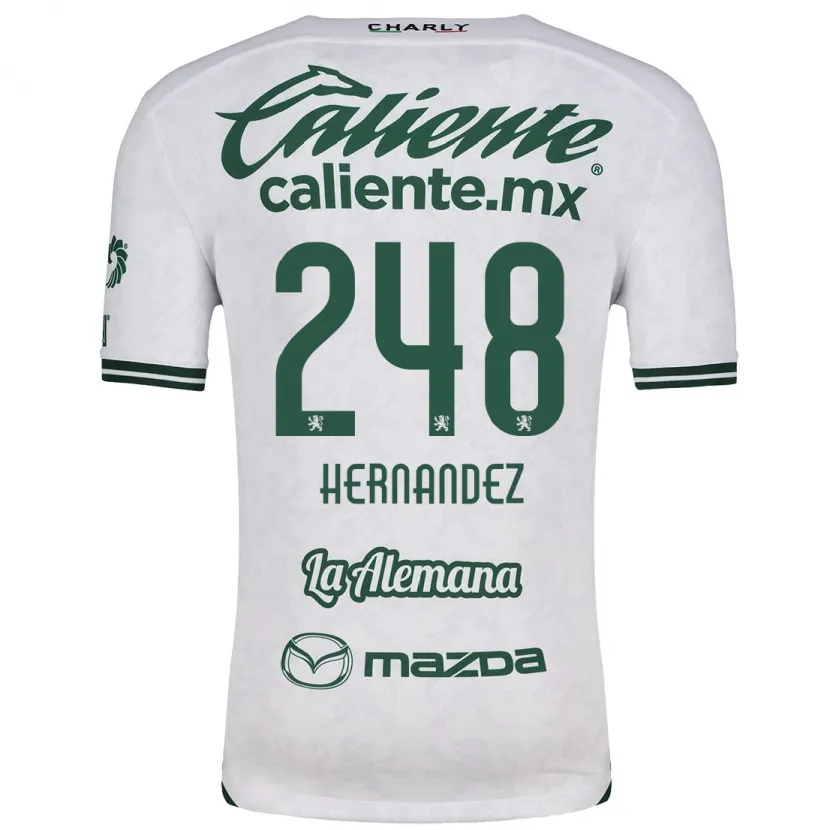 Danxen Mujer Camiseta Fernando Hernández #248 Blanco Verde 2ª Equipación 2024/25 La Camisa