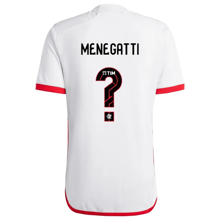 Danxen Mujer Camiseta Kauan Menegatti #0 Blanco Rojo 2ª Equipación 2024/25 La Camisa