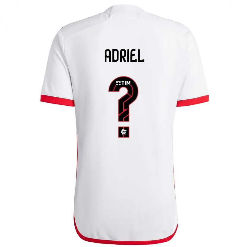 Danxen Mujer Camiseta Adriel #0 Blanco Rojo 2ª Equipación 2024/25 La Camisa