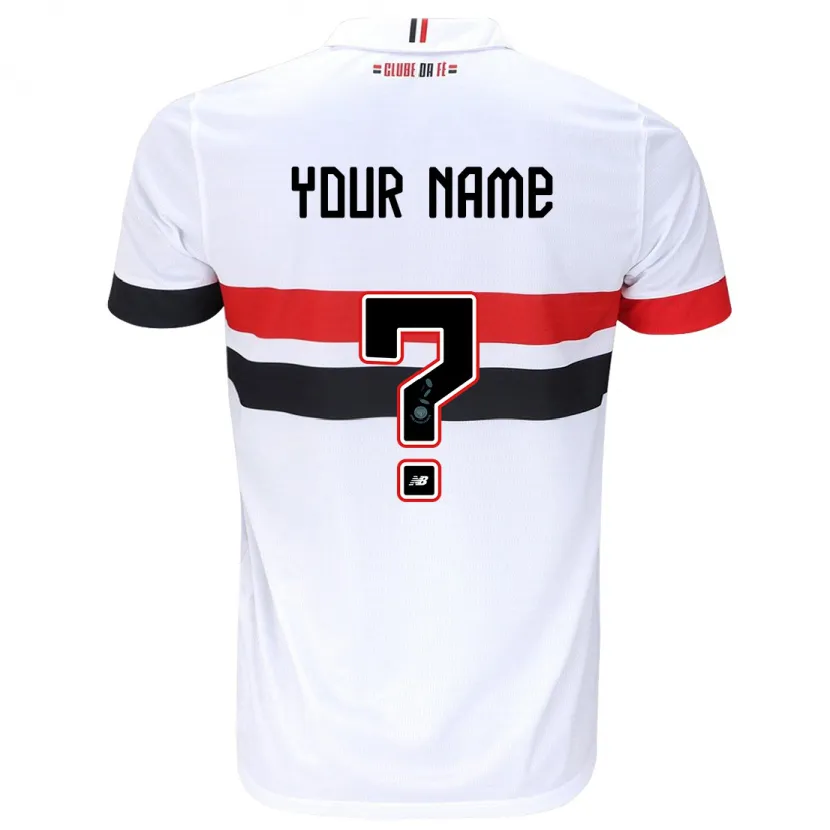 Danxen Niño Camiseta Su Nombre #0 Blanco Rojo Negro 1ª Equipación 2024/25 La Camisa