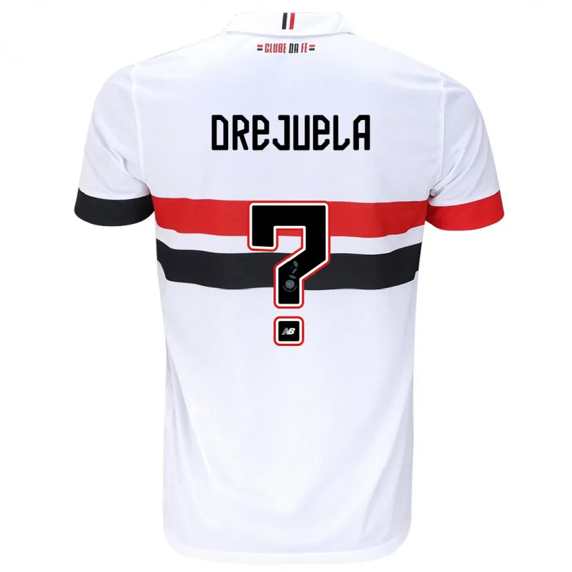 Danxen Niño Camiseta Luis Orejuela #0 Blanco Rojo Negro 1ª Equipación 2024/25 La Camisa