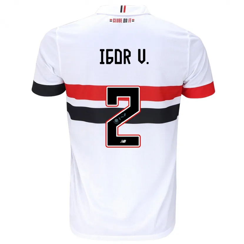 Danxen Niño Camiseta Igor Vinícius #2 Blanco Rojo Negro 1ª Equipación 2024/25 La Camisa