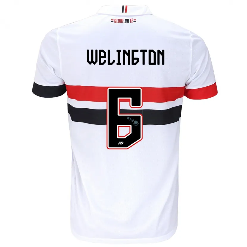 Danxen Niño Camiseta Welington #6 Blanco Rojo Negro 1ª Equipación 2024/25 La Camisa