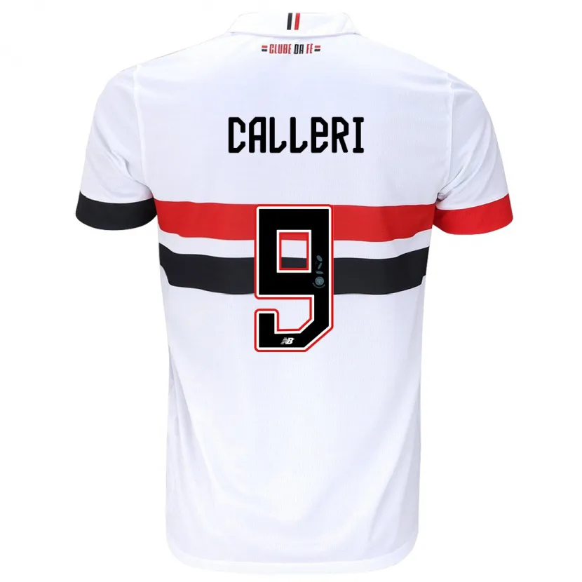 Danxen Niño Camiseta Jonathan Calleri #9 Blanco Rojo Negro 1ª Equipación 2024/25 La Camisa