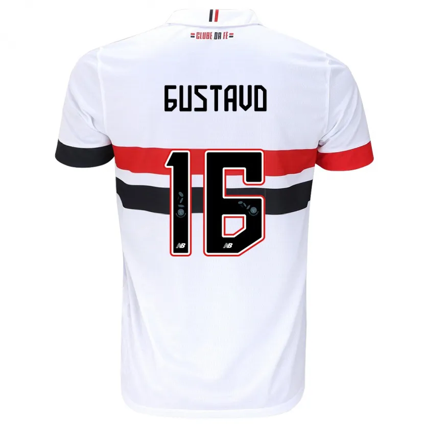 Danxen Niño Camiseta Luiz Gustavo #16 Blanco Rojo Negro 1ª Equipación 2024/25 La Camisa