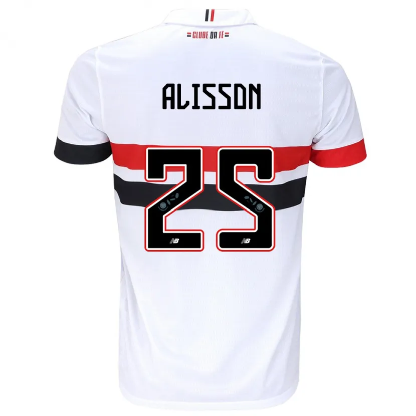 Danxen Niño Camiseta Alisson #25 Blanco Rojo Negro 1ª Equipación 2024/25 La Camisa