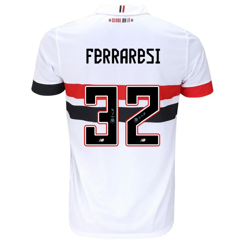 Danxen Niño Camiseta Nahuel Ferraresi #32 Blanco Rojo Negro 1ª Equipación 2024/25 La Camisa