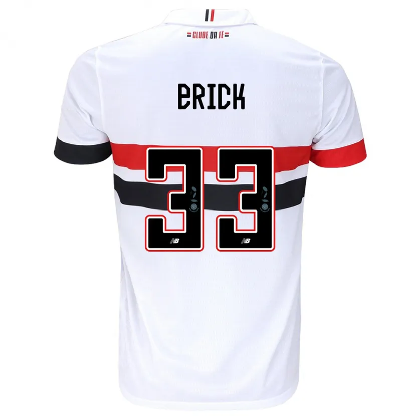 Danxen Niño Camiseta Erick #33 Blanco Rojo Negro 1ª Equipación 2024/25 La Camisa