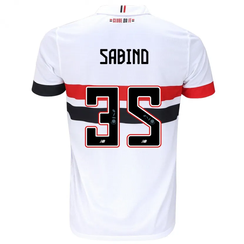 Danxen Niño Camiseta Sabino #35 Blanco Rojo Negro 1ª Equipación 2024/25 La Camisa