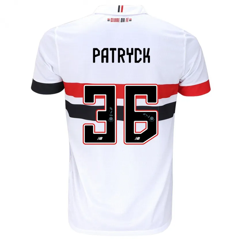 Danxen Niño Camiseta Patryck #36 Blanco Rojo Negro 1ª Equipación 2024/25 La Camisa