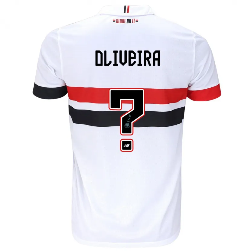 Danxen Niño Camiseta Felipe Oliveira #0 Blanco Rojo Negro 1ª Equipación 2024/25 La Camisa