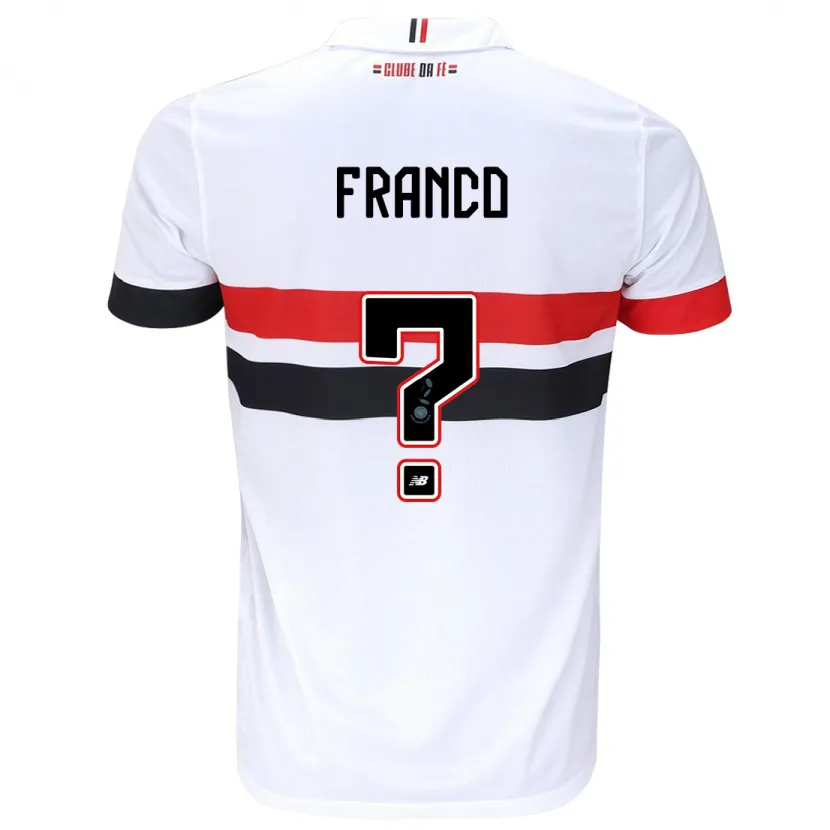 Danxen Niño Camiseta Franco #0 Blanco Rojo Negro 1ª Equipación 2024/25 La Camisa