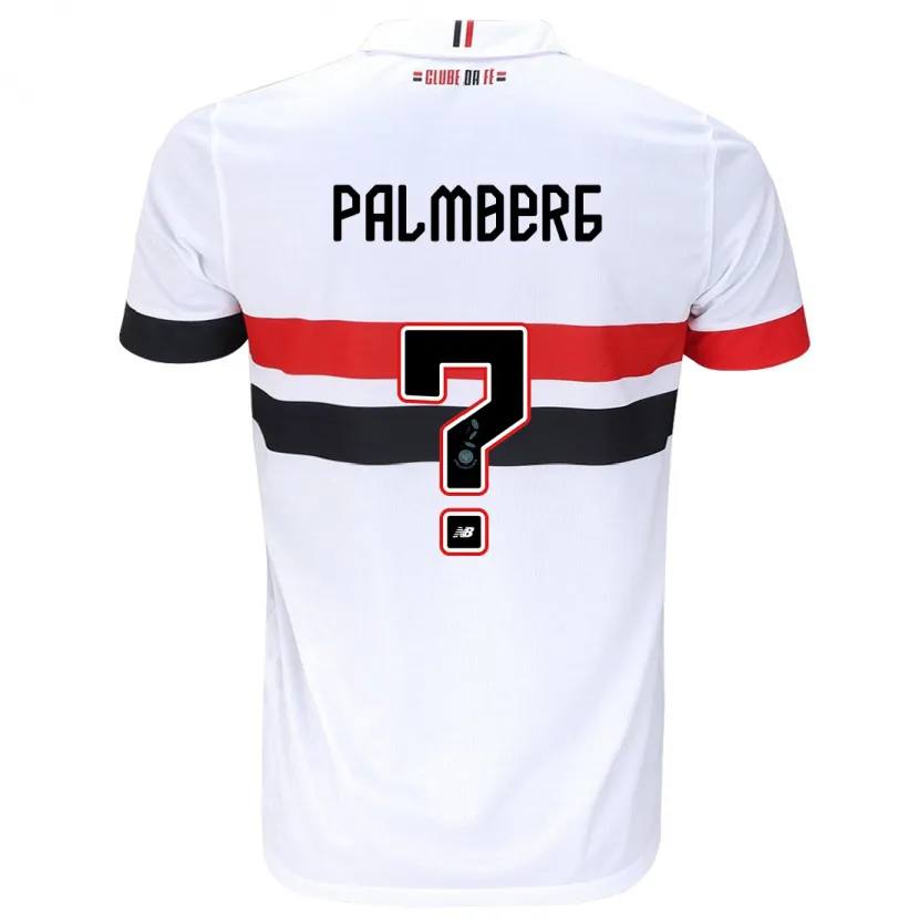 Danxen Niño Camiseta Palmberg #0 Blanco Rojo Negro 1ª Equipación 2024/25 La Camisa