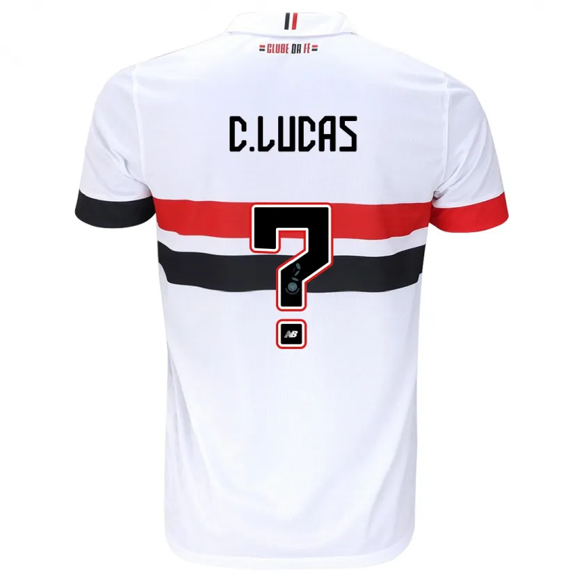 Danxen Niño Camiseta Cauã Lucas #0 Blanco Rojo Negro 1ª Equipación 2024/25 La Camisa