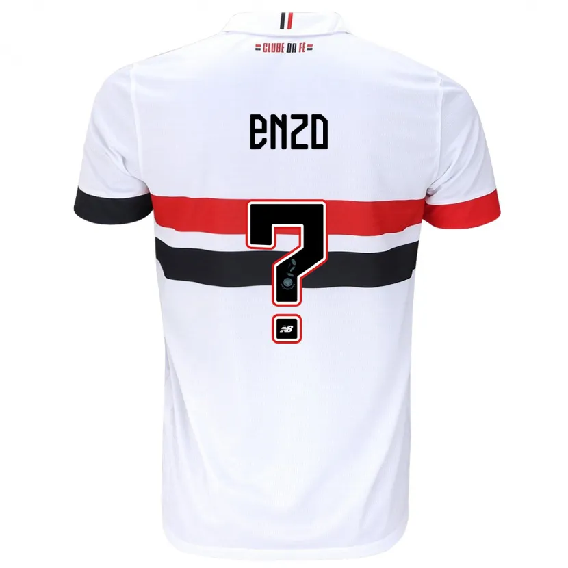 Danxen Niño Camiseta Enzo Thomaz #0 Blanco Rojo Negro 1ª Equipación 2024/25 La Camisa