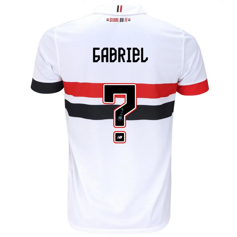 Danxen Niño Camiseta Gabriel Bruno #0 Blanco Rojo Negro 1ª Equipación 2024/25 La Camisa