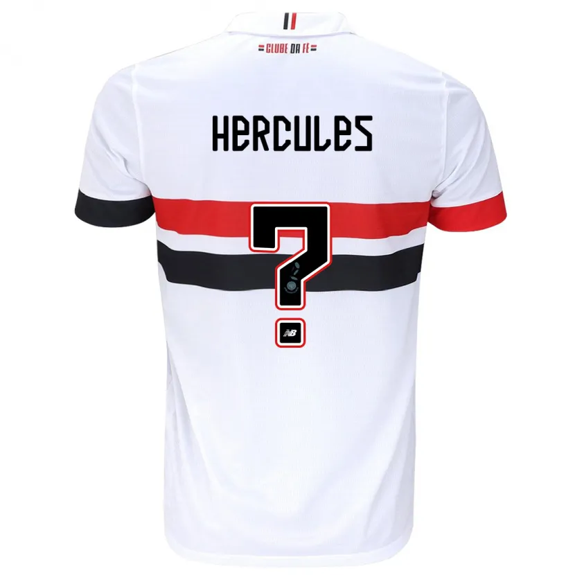 Danxen Niño Camiseta Hercules #0 Blanco Rojo Negro 1ª Equipación 2024/25 La Camisa