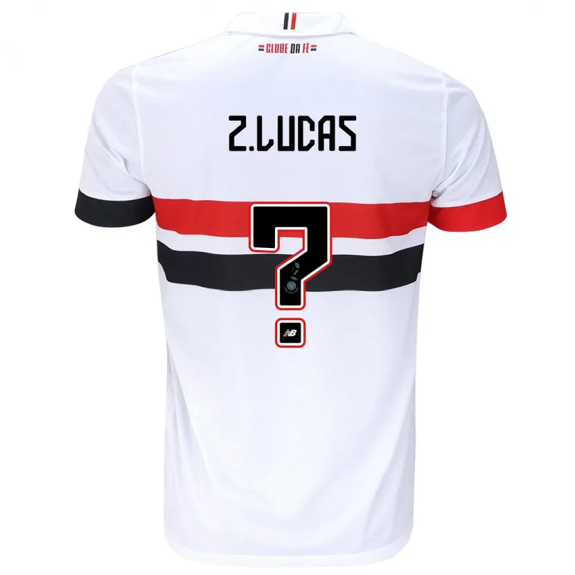 Danxen Niño Camiseta Zé Lucas #0 Blanco Rojo Negro 1ª Equipación 2024/25 La Camisa