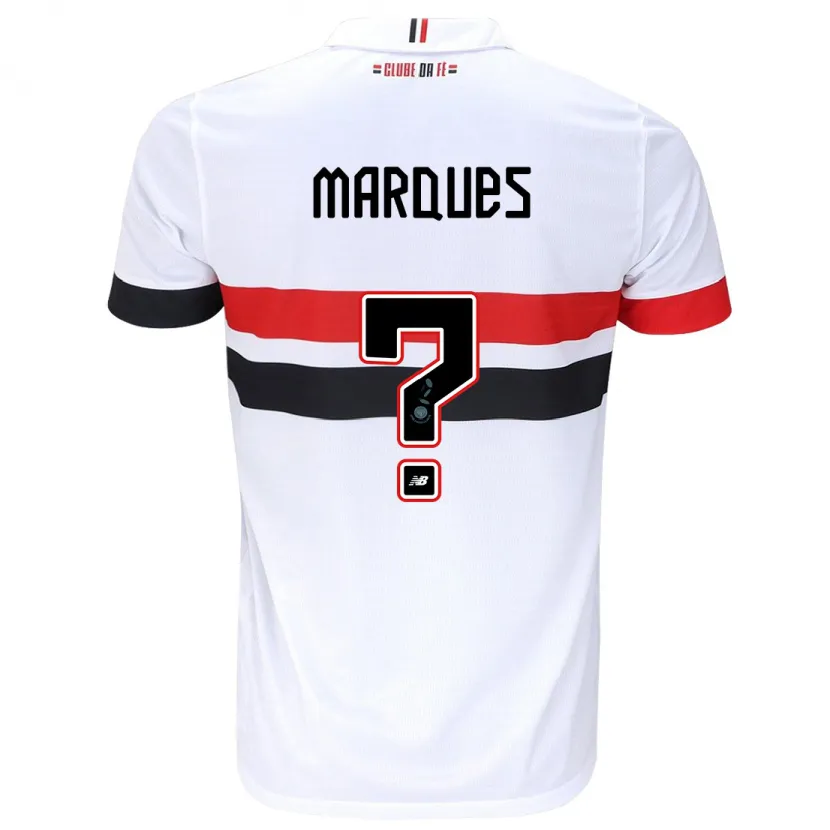 Danxen Niño Camiseta Lucca Marques #0 Blanco Rojo Negro 1ª Equipación 2024/25 La Camisa