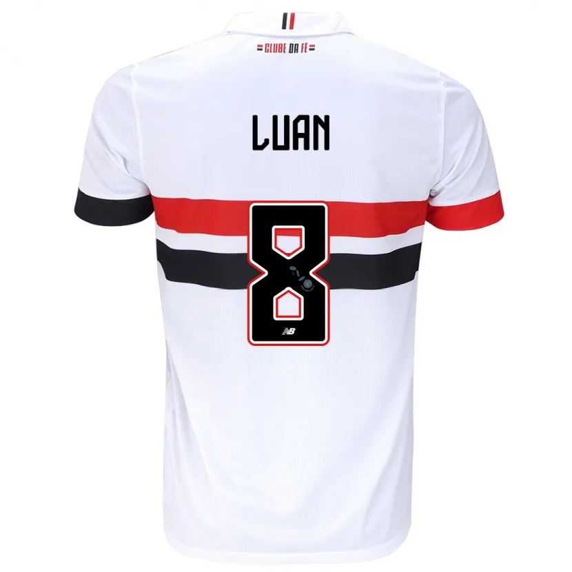 Danxen Niño Camiseta Luan #8 Blanco Rojo Negro 1ª Equipación 2024/25 La Camisa