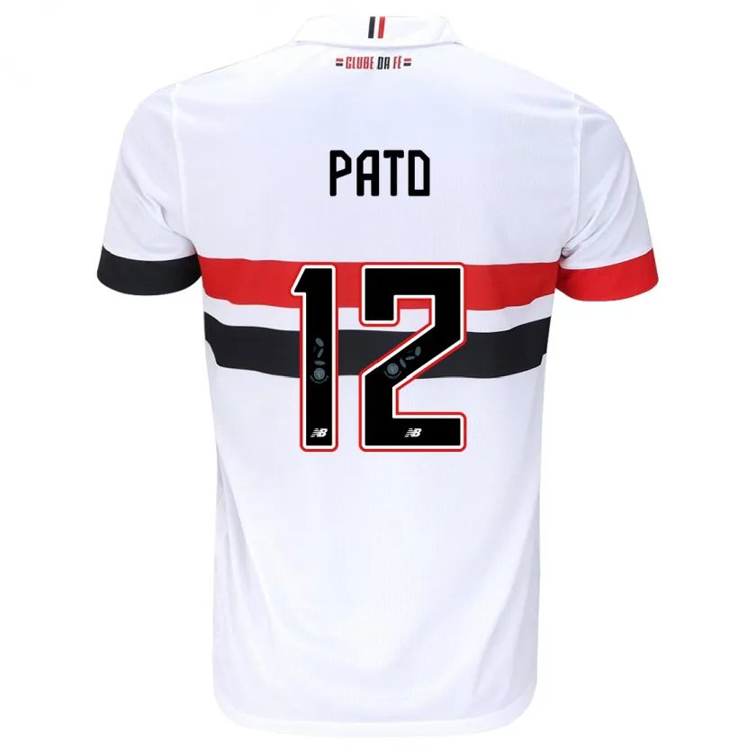 Danxen Niño Camiseta Alexandre Pato #12 Blanco Rojo Negro 1ª Equipación 2024/25 La Camisa