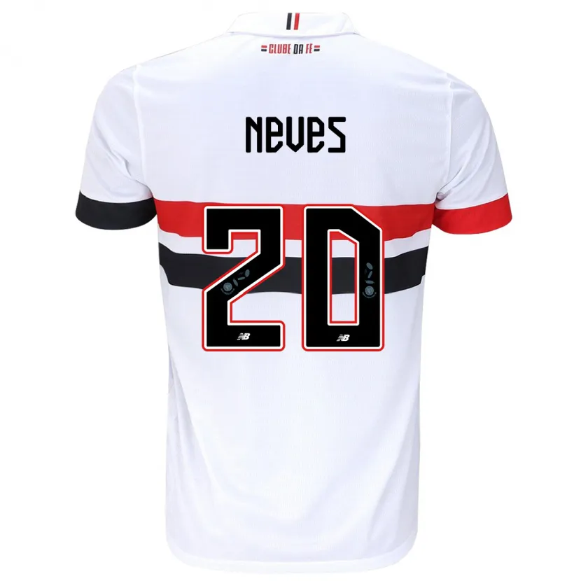 Danxen Niño Camiseta Gabriel Neves #20 Blanco Rojo Negro 1ª Equipación 2024/25 La Camisa