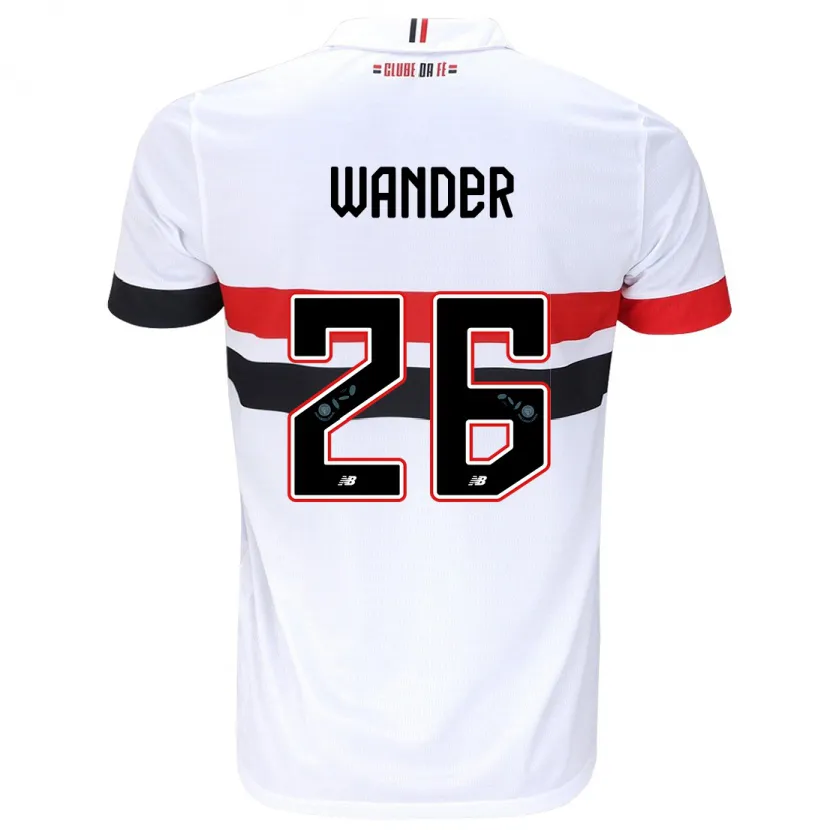 Danxen Niño Camiseta Talles Wander #26 Blanco Rojo Negro 1ª Equipación 2024/25 La Camisa