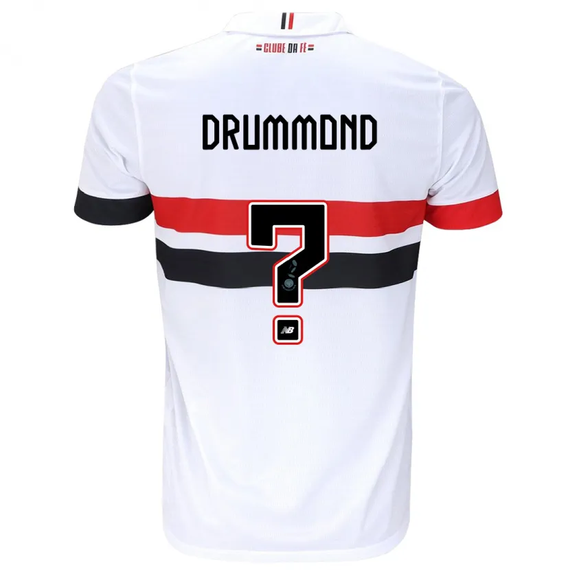 Danxen Niño Camiseta Lucca Drummond #0 Blanco Rojo Negro 1ª Equipación 2024/25 La Camisa