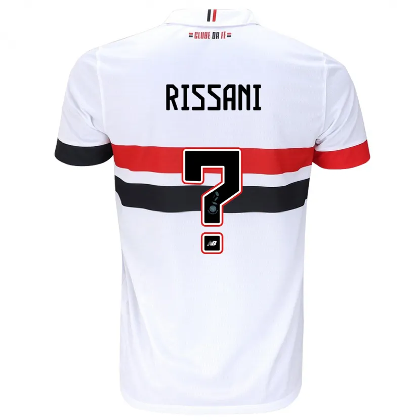 Danxen Niño Camiseta Felipe Rissani #0 Blanco Rojo Negro 1ª Equipación 2024/25 La Camisa