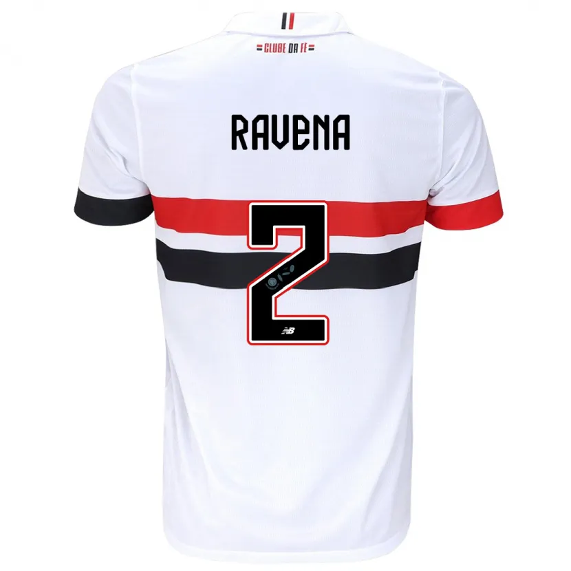 Danxen Niño Camiseta Ravena #2 Blanco Rojo Negro 1ª Equipación 2024/25 La Camisa