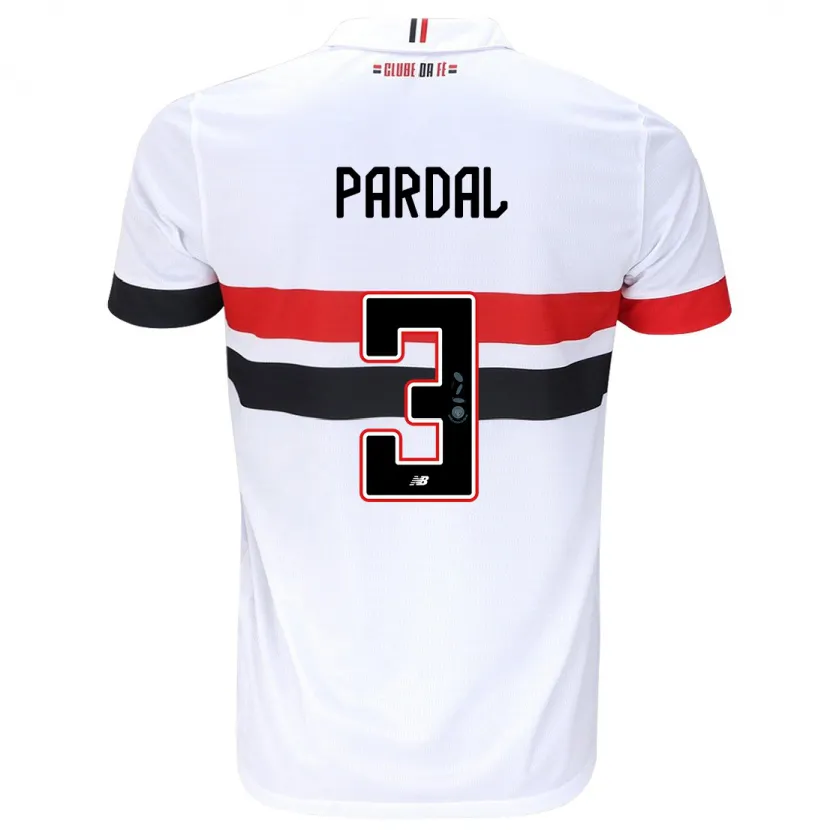 Danxen Niño Camiseta Pardal #3 Blanco Rojo Negro 1ª Equipación 2024/25 La Camisa