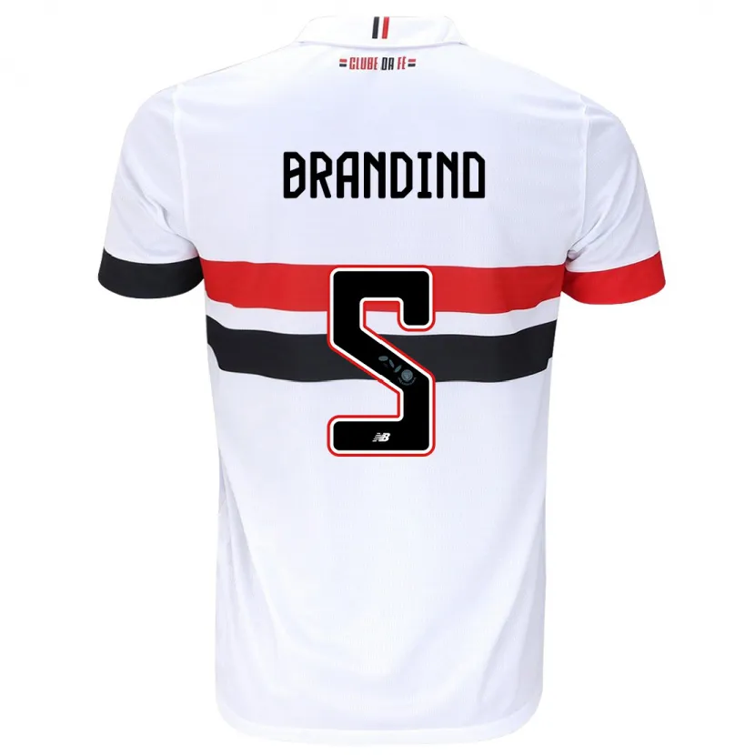 Danxen Niño Camiseta Kika Brandino #5 Blanco Rojo Negro 1ª Equipación 2024/25 La Camisa