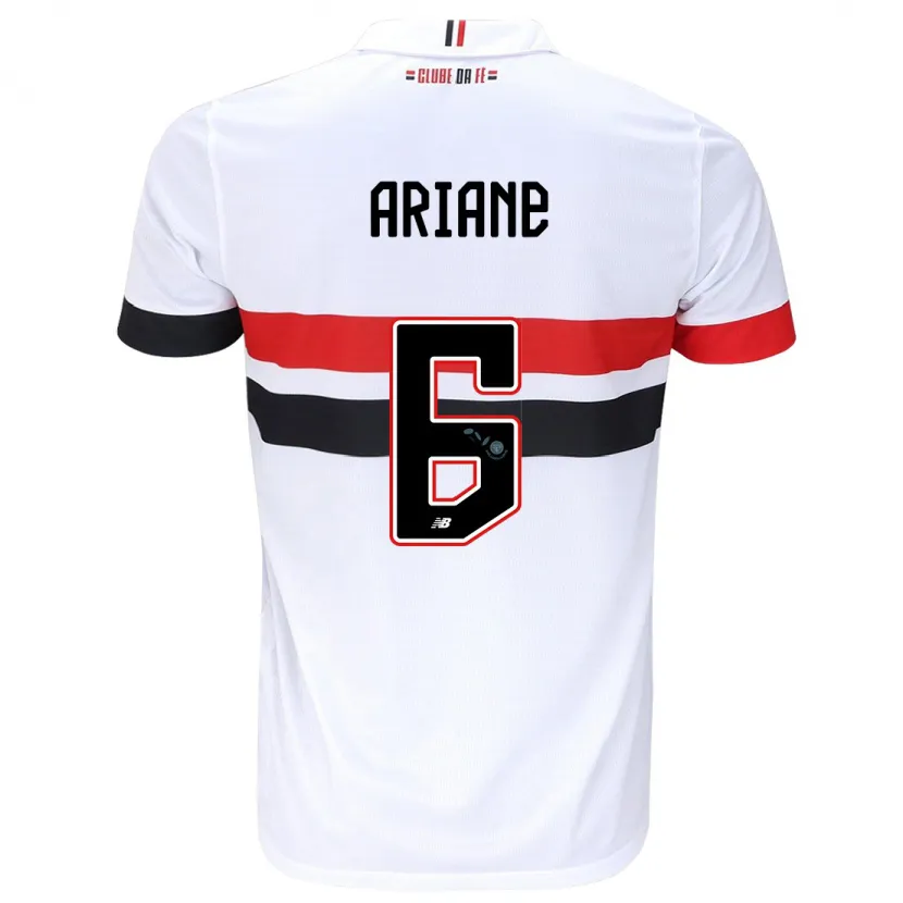 Danxen Niño Camiseta Ariane #6 Blanco Rojo Negro 1ª Equipación 2024/25 La Camisa