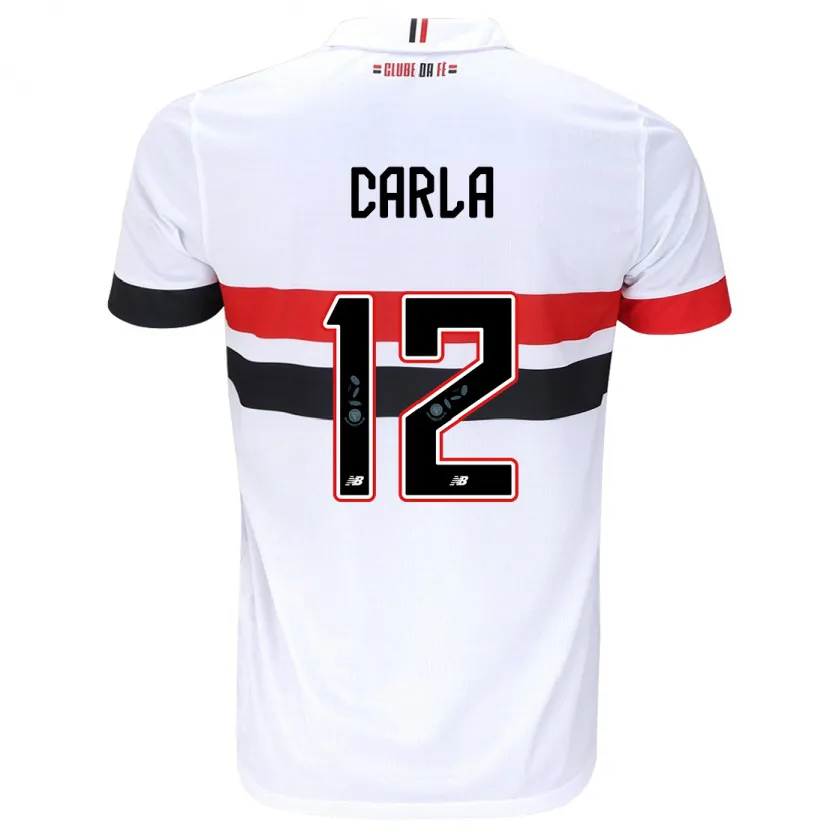 Danxen Niño Camiseta Carla Maria Da Silva #12 Blanco Rojo Negro 1ª Equipación 2024/25 La Camisa