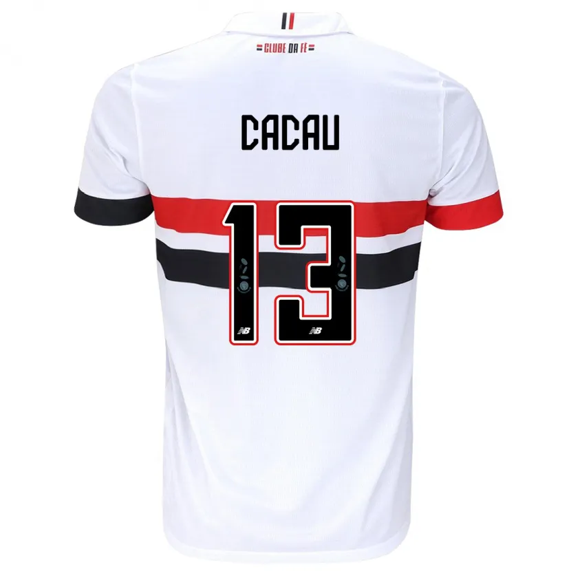 Danxen Niño Camiseta Cacau #13 Blanco Rojo Negro 1ª Equipación 2024/25 La Camisa