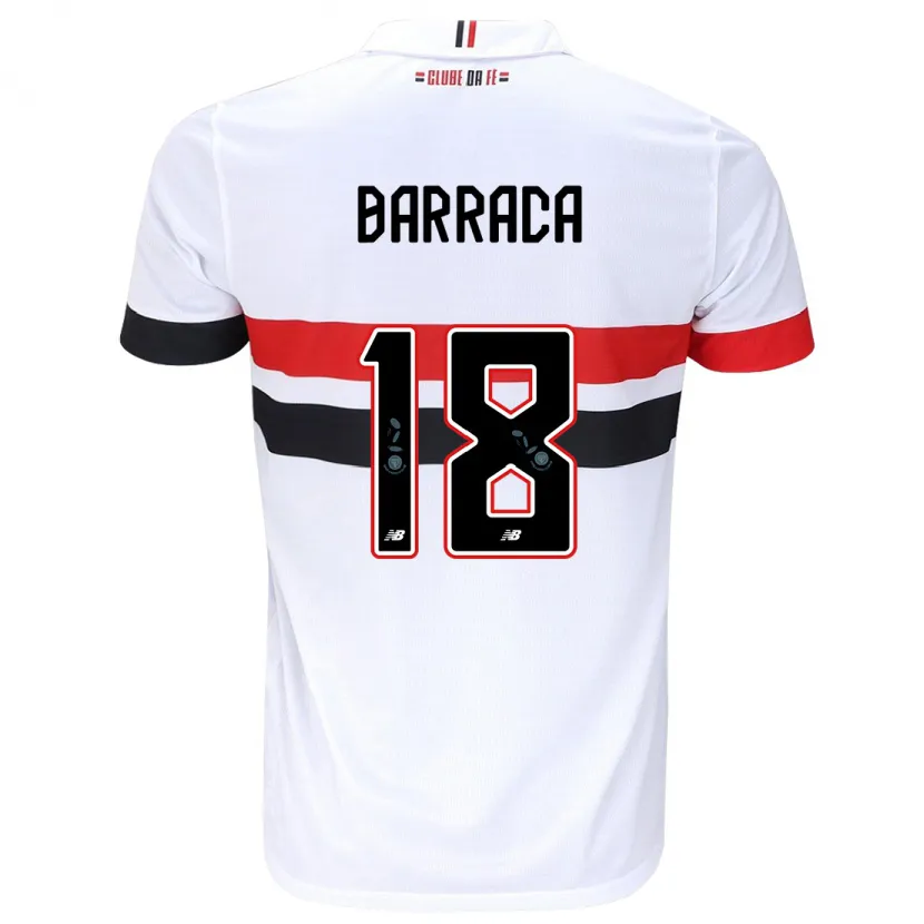 Danxen Niño Camiseta Barraca #18 Blanco Rojo Negro 1ª Equipación 2024/25 La Camisa